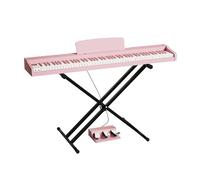88 Key Weighted Action Digital Piano Grade Hammer Action Keyboard For Beginners And Professional With Stand, Triple Pedal, Carrying Bag And Music Sheet(Pink)