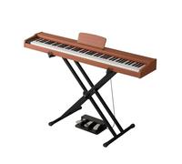 88 Key Weighted Action Digital Piano Grade Hammer Action Keyboard For Beginners And Professional With Stand, Triple Pedal, Carrying Bag And Music Sheet(Brown)