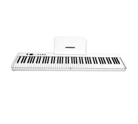 88 Keyboard Folding Electric Keys Portable Digital Piano Rechargeable Built-in Dual Speakers With Bluetooth 5.0, USB/MIDI Sustain Pedal,Music Sheet Holder,Carrying Bag (Color : White)