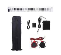 88 Keys Electronic Piano Keyboard 128 Tones 128 Rhythms Detachable Portable Piano Keyboard Piano for Beginner (Color : White)