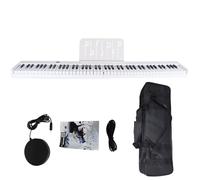 88 Keys Folding Portable Digital Piano - Rechargeable Electronic Keyboard with Built-in Dual Speakers, USB/MIDI, Sustain Pedal - Ideal for Beginners and Adults