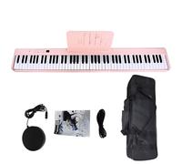 88 Keys Folding Portable Digital Piano - Rechargeable Electronic Keyboard with Built-in Dual Speakers, USB/MIDI, Sustain Pedal - Ideal for Beginners and Adults