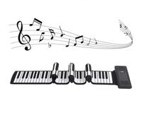 88 Keys Roll Up Piano, MIDI Rechargeable Foldable Digital Piano Keyboard with LED Display, 128 Tones Rhythms, 14 Demo Songs, Hand Roll Piano for Kids Beginners