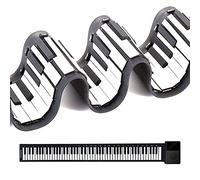 88 Keys Roll Up Piano,Portable Folding Keyboard Digital Electric Piano,Hand Roll Piano with Built In USB Rechargeable Battery and 128 Sounds Environmental Silicone Piano Keyboard (black)