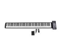 88 Keys Roll Up Piano Rechargeable Portable Electronic Keyboard with MIDI Function 128 Tones Rhythms LED Display for Kids Beginners