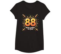 88 Never Looked So Good Birthday Gift Celebration T-Shirt, Girls, Black, XS