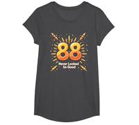 88 Never Looked So Good Birthday Gift Celebration T-Shirt, Girls, Dark Heather Grey, XS