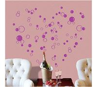 88 Waterproof Floating Bubble Loose Stickers Choose from 20 Colours Bathroom Tile Window Wall Art - Purple