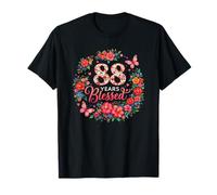 88 Years Blessed 88 Year Old Floral 88th Birthday Gifts T-Shirt