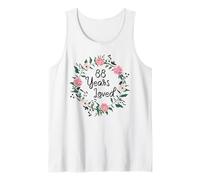 88 Years Loved Men Women Floral 88 Years Old 88th Birthday Tank Top