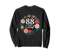 88 Years Loved Rose Flower 88 Year Old Women 88th Birthday Sweatshirt