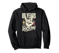 88 Years Still Rocking 88th Birthday Funny 88 Rocker Biker Pullover Hoodie