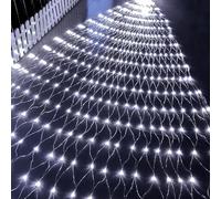 880 LED Christmas Net Lights Outdoor 6m X 4m Mesh Fairy String Plug In With Remote Timer 8 Modes Waterproof For Tree(Cool White,1.5m x 1.5m 96led)