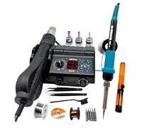 882D Soldering Station Digital 750W Air Rework SMD 2 in1 Soldering Iron for BGA PCB IC Welding Repair Tool Set(Package C,110v)