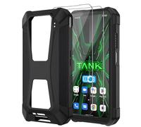 8849 Tank 2 Pro Phone Case Black, Soft Silicone Anti-Slip Protective Case Cover, Durable TPU Shockproof Phone Cover for Tank 2 Pro(with 2 Screen Protector)