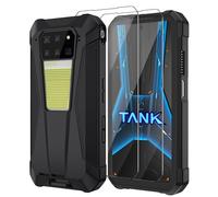8849 Tank 3 Pro Phone Case, Anti-Slip Soft Silicone Protective Case Cover Black, Shockproof Durable TPU Phone Cover for Tank 3 Pro(with 2-Pack Screen Protector)