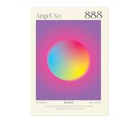 888 - Balance Aura Poster Colourful Affirmations Mind Body Soul Meditation Room Wall Art, Gradient Balance Energy, Inspirational Quotes, Archival Matte, A3 (Print Only) - 42x29.7cm