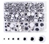 888pcs Googly Eyes Self Adhesive,Sticky Wiggle Googly Eyes,4mm 5mm 6mm 7mm 8mm 10mm 12mm 14mm 16mm 18mm Large and Small Googly Eyes for Crafts