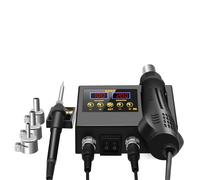 8898 2 in 1 Soldering Station Digital Display Hot Air Welding Rework for Cellphone Repair Solder Iron Repair Tool Adjustable Temperature Nozzles