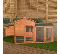 88cm x 1.79m Samuel Alexander Large Wooden Outdoor Hutch for Small Animals with Run