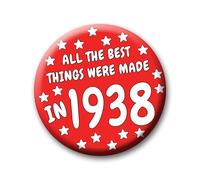 88th Birthday Badge - 76mm All The Best Things Were Made In 1938 Pin Badge Button Gift Under £5 For Him Or Her 0122