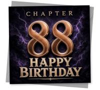 88th Birthday Card for Her, Chapter 88 Purple Lightning | Chapter 88 design with purple lightning, big 88 and HAPPY BIRTHDAY text to mark her 88th in bold style.
