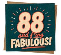 88th Birthday Card for Her or Him - 88 and F*ing Fabulous! Funny Age Greeting Card for Mum, Dad, Nan, Grandad, Friend