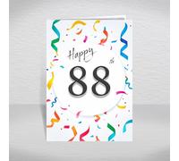 88th Birthday Card for Men and Women - Colourful Modern Design with Inside Wording ‘have a Great birthday!’ - Fun Unisex Greeting Card with Printed Age: Happy 88th Card with envelope (Size A5)