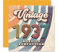 88th Birthday Card for Men Women - Vintage 1937 Aged To Perfection - Happy 88 Birthday Cards for Auntie Dad Uncle Nanny Nan Husband, 145mm Bday Greeting Cards