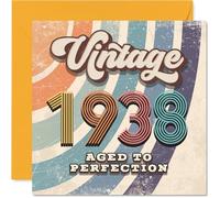 88th Birthday Card for Women and Men, Vintage 1938 Aged To Perfection | Happy 88 Birthday Cards for Grandad Auntie Dad Uncle Nanny Nan, 145mm Bday Greeting Cards