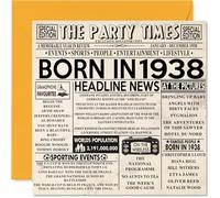 88th Birthday Cards for Women and Men, Born In 1938 Newspaper