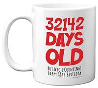 88th Birthday Mug Gift for Men Women Him Her - 32142 Days Old - Funny Adult Eighty-Eight Eighty-Eighth Happy Birthday Present for Dad Mum Grandma Nan Great Grandad, 11oz Ceramic Dishwasher Safe Mugs
