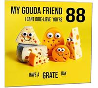 88th Friend Birthday Card - Cheese Pun Funny Best Friend Birthday Card for 88 Year old Eighty Eight Eighty