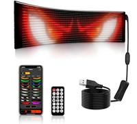 89.8cm Flexible LED Matrix Panel, Scrolling LED Sign with Remote Control, USB Powered, APP Control, Programmable of Text and Memes, Perfect on Business Area Advertising (19.2 * 89.8cm)