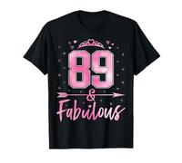 89 and Fabulous Cute Ladies 89th Birthday Women 89 Years Old T-Shirt