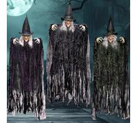 89 cm Halloween Hanging Vicious Witch Decoration (3 Packs), Halloween Hanging Witch Prop Decor for Lawn, Outdoor and Indoor Decorations