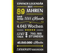 89 Jahre Geburtstag: Geburtstagsgeschenk zum 89. lustiges Geburtstag Geschenk zum 89th Geb liniertes Notizbuch Geschenkidee für Männer , Papa und Opa praktisches Buch für Notizen das Notizheft A5
