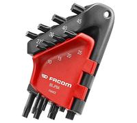 89.JP8A Facom Set of 8 Offset Torx Keys in Compact Wallet T10-T45