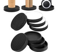 Φ 89 mm Round Furniture Pads - 4Pcs Felt Furniture Sliders for Hardwood Floors & 4Pcs Furniture Coasters Caster Cups for Furniture Legs Floor Protector, 3 1/2" Bed Stoppers Anti-Slip Rubber Grip Pad
