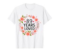 89 Years Loved Floral 89th Birthday Women 89 Years Old Value Graphic T-Shirt