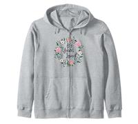 89 Years Loved Men Women Floral 89 Years Old 89th Birthday Zip Hoodie