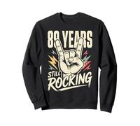 89 Years Still Rocking 89th Birthday Funny 89 Rocker Biker Sweatshirt