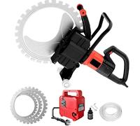 8900W Electric Wall Slotting Machine, 30CM Cut Depth & 90°No Dead Angle Cutting Ring Concrete Cutter Saw for Granite, Porcelain, Concrete, Stone