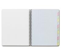 Clairefontaine - Ref 8959C - Wirebound Indexed Book - 170 x 220mm in Size, 5x5 Squared Rulings, 90gsm Brushed Vellum Paper, Laminated Cover, Coloured Pages