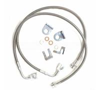 89707 Extended Front Stainless Brake Lines Kit Replacement for Jeep for Wrangler JK 2007-2018 4-6 IN Lift Stainless Steel Enhanced Braking Leak-Free Seal Direct Fit Off-Road Upgrade Includes Hardware