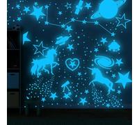 898 Pcs Glow in The Dark Stars for Ceiling, Luminous Unicorn Stars Planet Sky Wall Stickers Decoration for Kids Baby Bedroom Living Room Nursery
