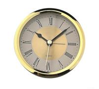 89mm Quartz Clock Movement Replacement,with Arabic Numerals, White Face Gold and Silver Dials Insert,for DIY Clock Repair Projects(gold)