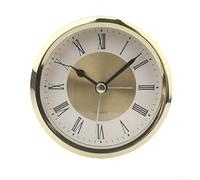 89mm Round Quartz Clock Insert with Alarm, Silver Handicraft Design Suitable for Clock Repairs and Custom Clock Builds Requiring Precision Timekeeping (Golden Hours)