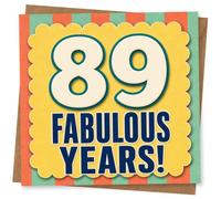 89th Birthday Card for Her - Fabulous Years Retro Stripes