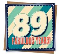 89th Birthday Card for Her - Retro Stripes Fabulous Years
